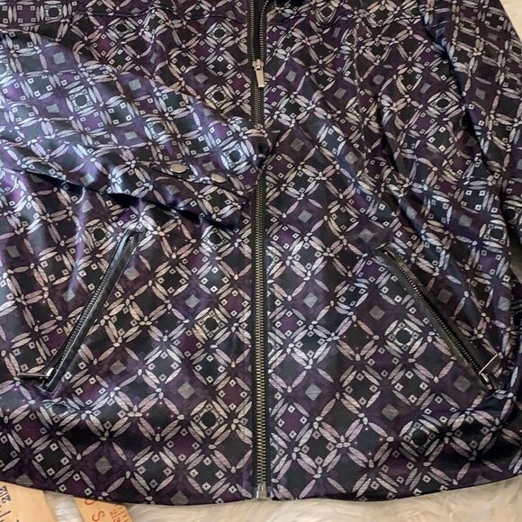 Christopher & Banks Size large petite purple and black light-weight jacket - Picture 5 of 10